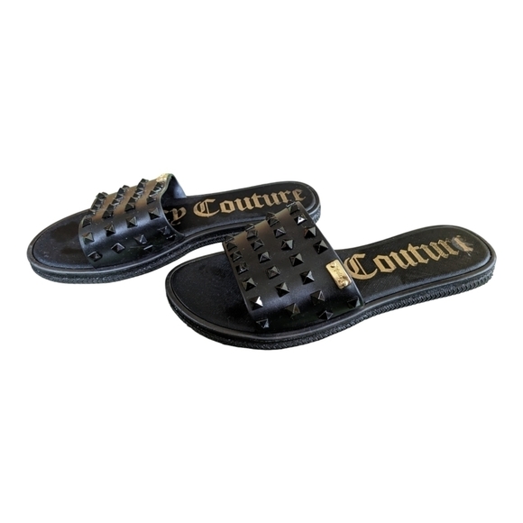 Black Studded Juicy Couture Slides,size 9,EUC Whimsygoth - Picture 3 of 5